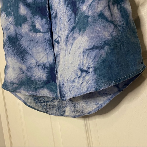 Cynthia Rowley Blue Tie Dye Button Down Shirt Dress Size XS - Picture 5 of 6
